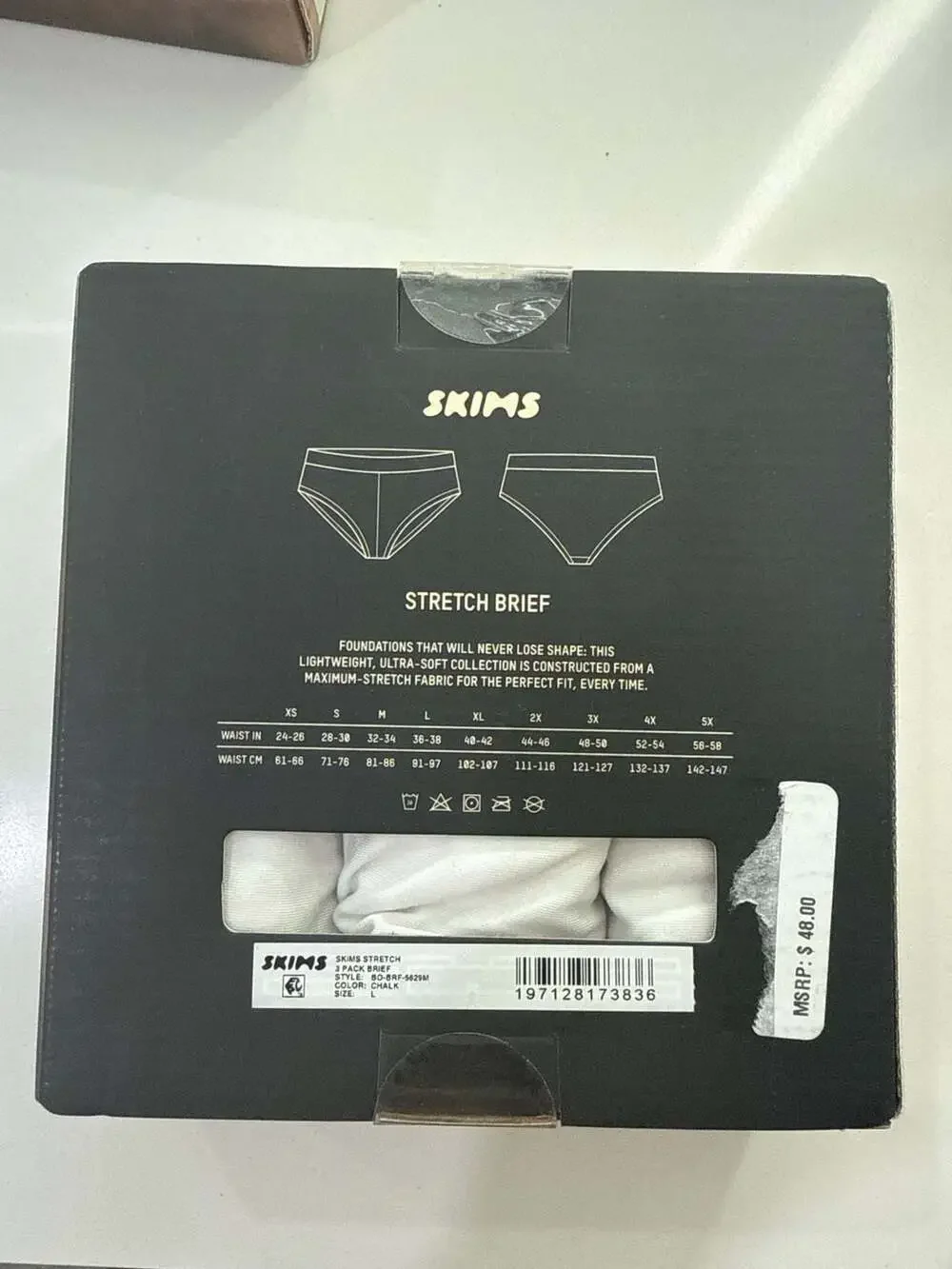 SKIMS Stretch Men's Brief 3-Pack Size L Chalk